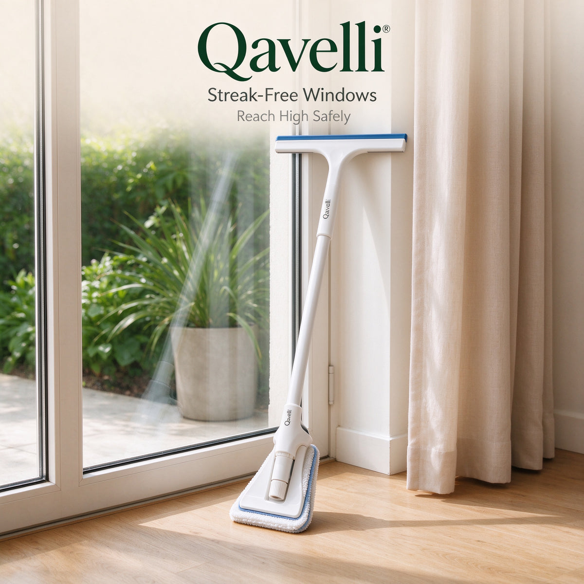 Qavelli® 2-in-1 Window Squeegee