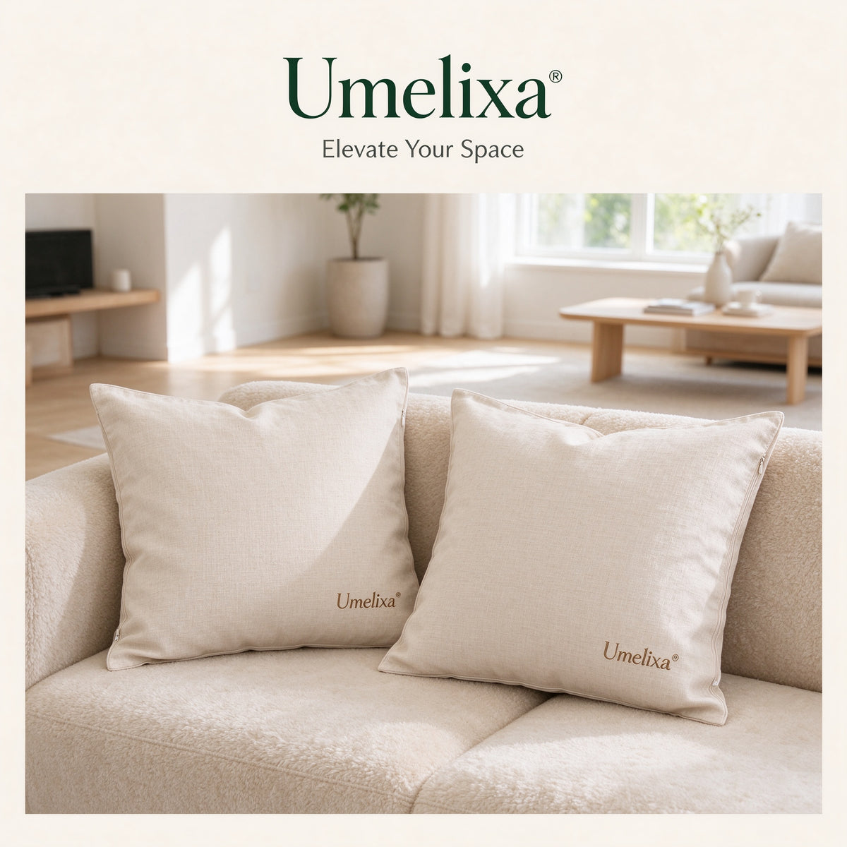 Umelixa® Linen Pillow Covers (Set of 2)