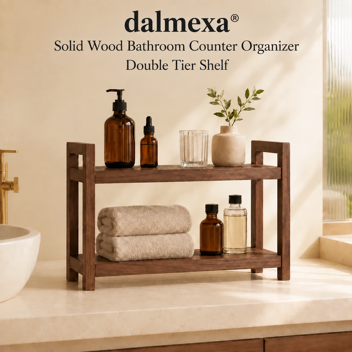 dalmexa® Solid Wood Bathroom Organizer