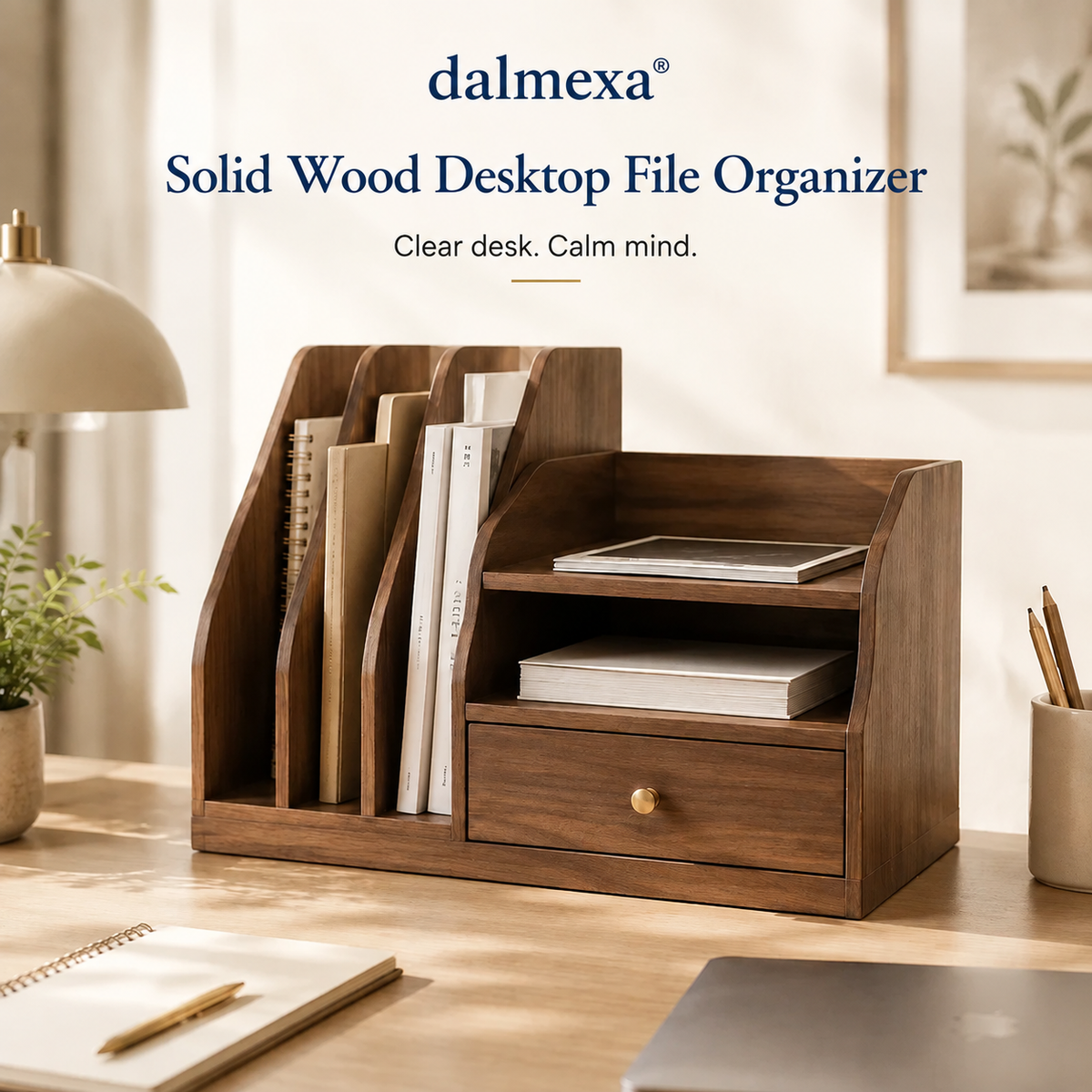 dalmexa® Solid Wood Desktop Organizer