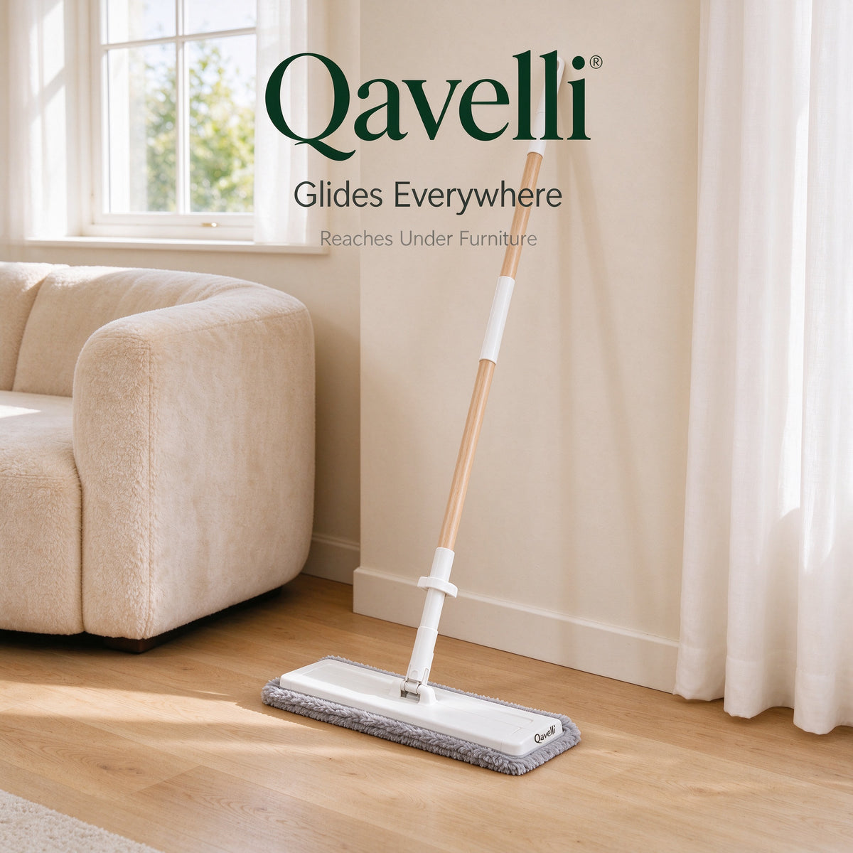 Qavelli® Microfiber Flat Mop