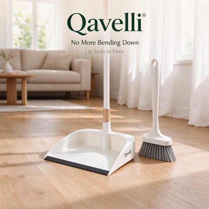 Qavelli® Heavy-Duty Dustpan & Brush Set