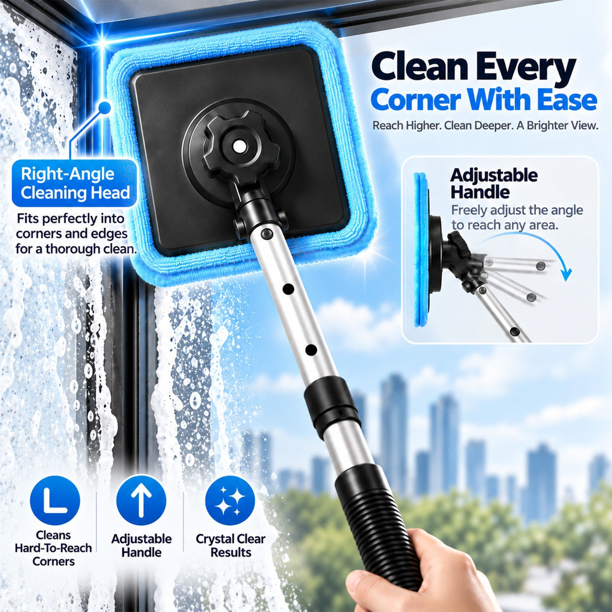 All-In-One Magnetic Glass Cleaner 🔥— Dual-Side Cleaning, Washable Pads & Versatile Home and Car Use | One Kit. Cleaner Glass. Less Effort. 💎