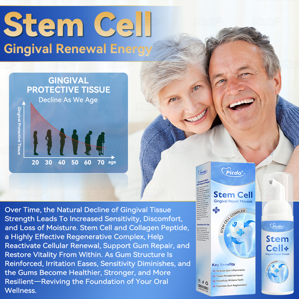 ✨🎇𝑃𝑖𝑐𝑑𝑜® 𝑆𝑡𝑒𝑚 𝐶𝑒𝑙𝑙 𝐺𝑖𝑛𝑔𝑖𝑣𝑎𝑙 𝑅𝑒𝑝𝑎𝑖𝑟 𝑀𝑜𝑢𝑠𝑠𝑒(🦷Promote Tooth Regrowth • Remove Tartar • Strengthen Gums • Deep Clean & Freshen Breath)