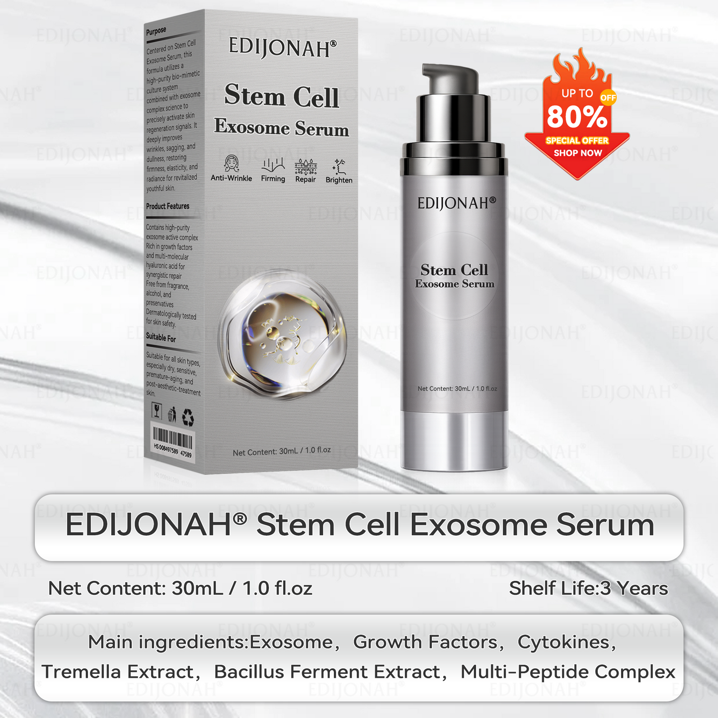 🌿𝐸𝐷𝐼𝐽𝑂𝑁𝐴𝐻®  🎯🎯𝑆𝑡𝑒𝑚 𝐶𝑒𝑙𝑙 𝐸𝑥𝑜𝑠𝑜𝑚𝑒 𝑆𝑒𝑟𝑢𝑚 -（ Anti-aging, reduces wrinkles, improves firmness, enhances radiance, provides deep hydration）