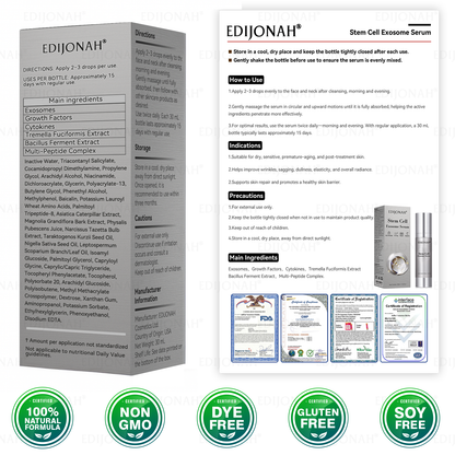 🌿𝐸𝐷𝐼𝐽𝑂𝑁𝐴𝐻®  🎯🎯𝑆𝑡𝑒𝑚 𝐶𝑒𝑙𝑙 𝐸𝑥𝑜𝑠𝑜𝑚𝑒 𝑆𝑒𝑟𝑢𝑚 -（ Anti-aging, reduces wrinkles, improves firmness, enhances radiance, provides deep hydration）