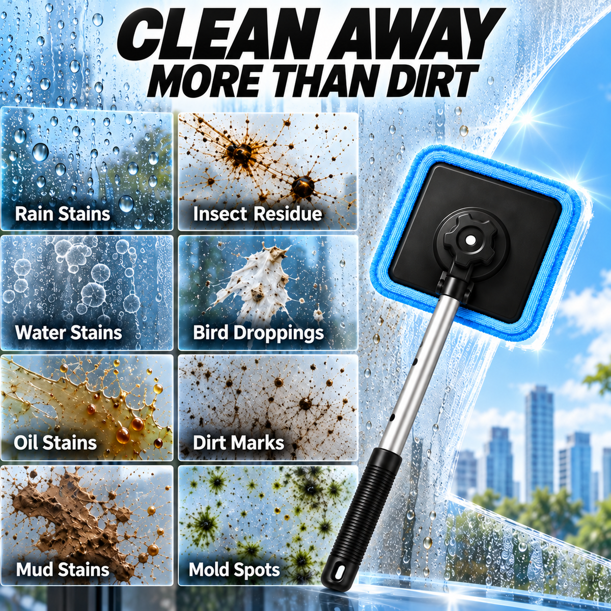 All-In-One Magnetic Glass Cleaner 🔥— Dual-Side Cleaning, Washable Pads & Versatile Home and Car Use | One Kit. Cleaner Glass. Less Effort. 💎