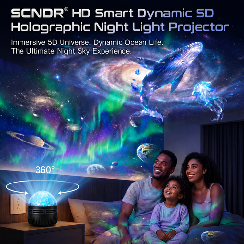 美国 Official Store | 🪼🐬SCNDR® 360° Smart Holographic Starry Sky Projector (HD Smart Dynamic 5D)