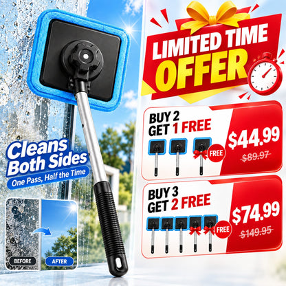All-In-One Magnetic Glass Cleaner 🔥— Dual-Side Cleaning, Washable Pads & Versatile Home and Car Use | One Kit. Cleaner Glass. Less Effort. 💎