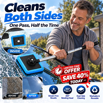 All-In-One Magnetic Glass Cleaner 🔥— Dual-Side Cleaning, Washable Pads & Versatile Home and Car Use | One Kit. Cleaner Glass. Less Effort. 💎