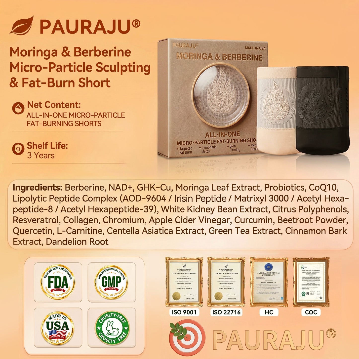 PAURAJU® 💦30-Min All-in-One Micro-Particle Fat-Burning Shorts✅Ignites deep microcirculation to melt fat, flush toxins, and reverse metabolic aging.🚗