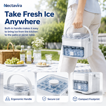 🧊 Nectavira® 2-in-1 Ice Cube Tray with Storage Bin