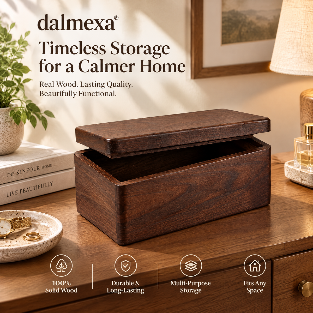 dalmexa® Solid Wood Storage Box