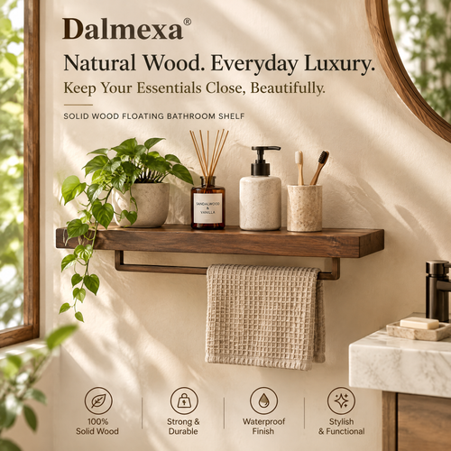 dalmexa®Solid Wood Floating Bathroom Shelf