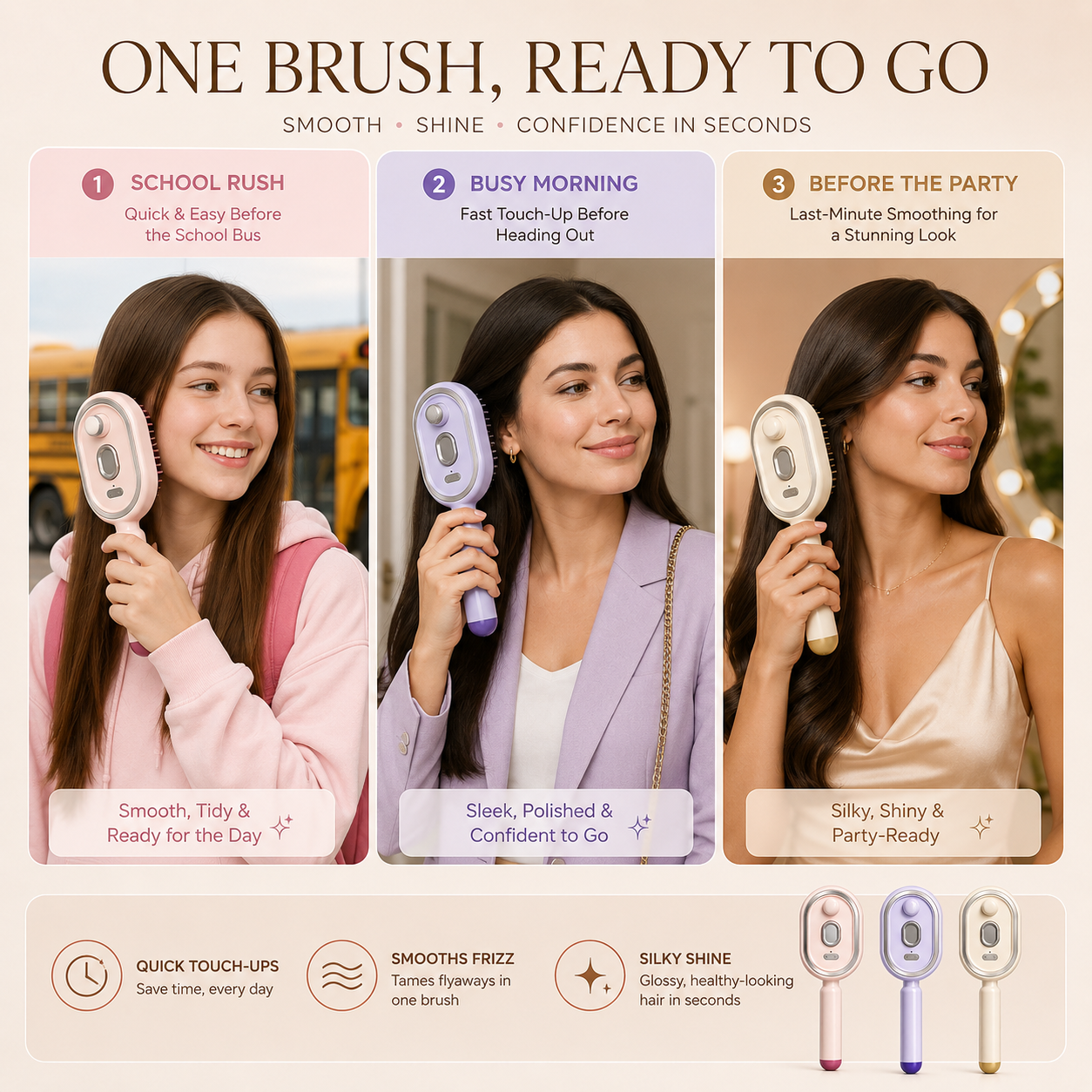 ✨ Nectavira® Smart Mist Hair Smoothing Brush