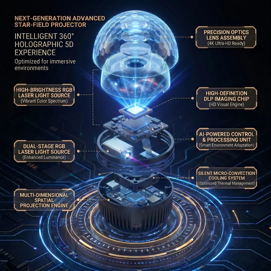 美国 Official Store | 🪼🐬SCNDR® 360° Smart Holographic Starry Sky Projector (HD Smart Dynamic 5D)