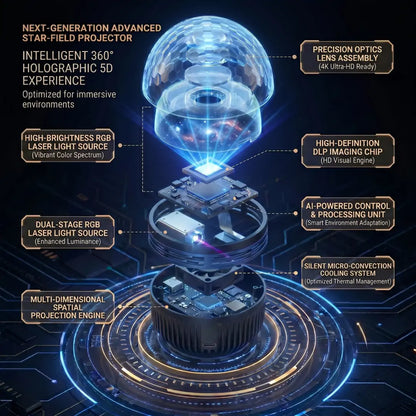 美国 Official Store | 🪼🐬SCNDR® 360° Smart Holographic Starry Sky Projector (HD Smart Dynamic 5D)