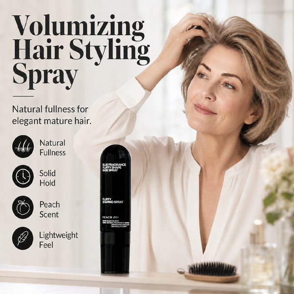 🍑90ml Fluffy Volumizing Hair Shaping Spray, Long-Lasting Peach Scent Mist