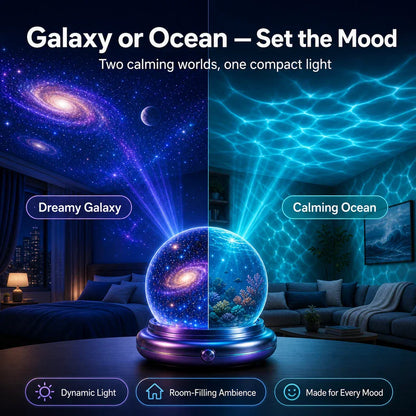 Topacme® Smart Dynamic 5D Galaxy & Ocean Atmosphere Projector Night Light™